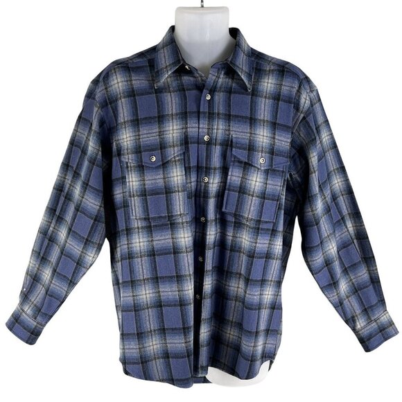 VTG Pendleton Men M 100% Wool Flannel Shacket Vintage Jacket Flannel Fully Lined